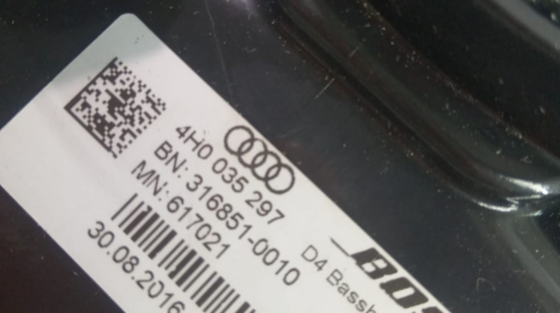 Boxa difuzor subwoofer 4h0035297 Audi A8 D4/4H [facelift] [2013 - 2018] 3.0 tdi CTDB