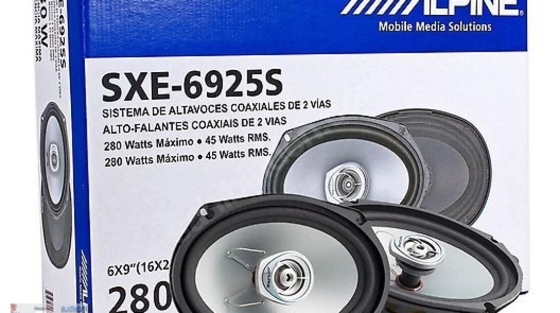 Boxe Auto Coaxiale Alpine SXE-6925S 45W RMS 15x23 Cm 2 Cai Set 2 Difuzoare Ovale