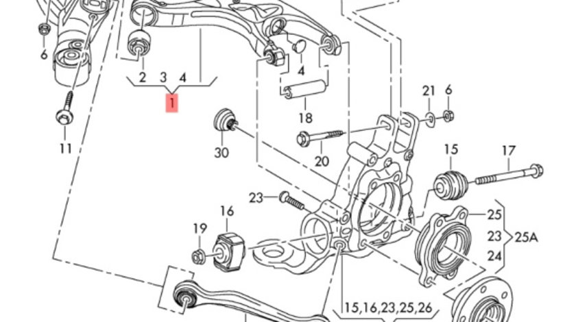 Brat bascula fuzeta spate Audi A4 B8 2.7 TDI CGK OEM 8K0505311J