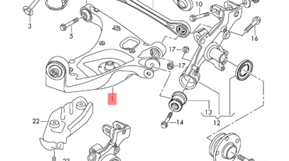 Brat bascula punte spate dreapta Audi A4 B7 (8E3)Avant 2008 2.0 TDI OEM 8E0505312AF