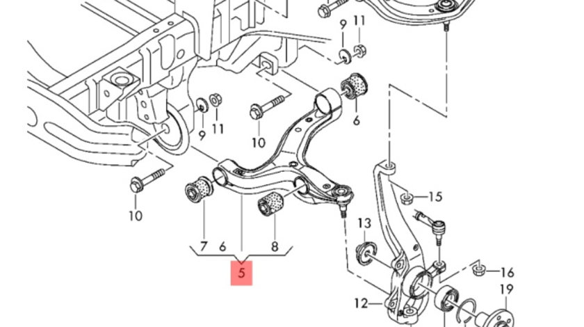 Brat bascula Volkswagen Amarok 2H 2015 2016 OEM 2H0407151A