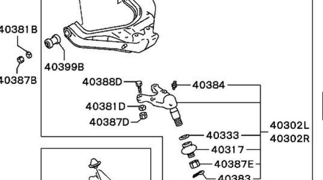 Brat inferior cu pivot punte fata Mitsubishi Pajero II (poz.40320 AR) SRLine MN161354