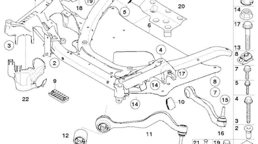 Brat inferior cu pivot punte fata spre fata BMW seria 5 E60 FORTUNA LINE 31126774826