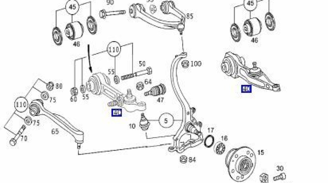 Brat inferior oblic punte fata spre fata Mercedes S Class SIDEM A2203305711