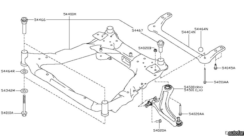 Brat inferior punte fata cu pivot Nissan Qashqai NIPPARTS J31104YMT