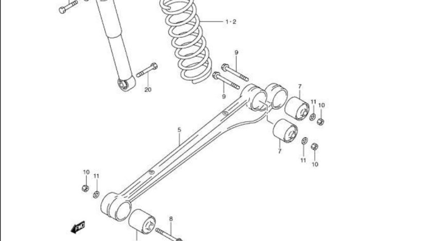 Brat inferior punte spate Suzuki Jimny JAPANPARTS 46200-81A11