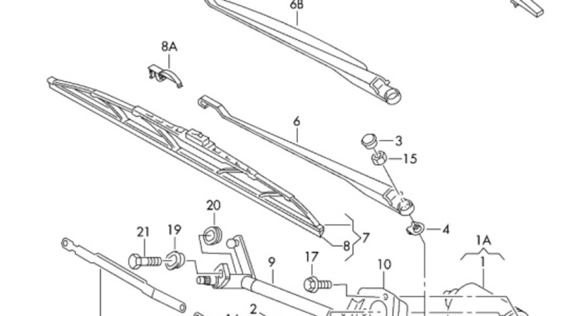 Brat stergator parbriz dreapta Audi A4 B7 (8E)Berlina 2007 1.9 TDI OEM 8E1955408C