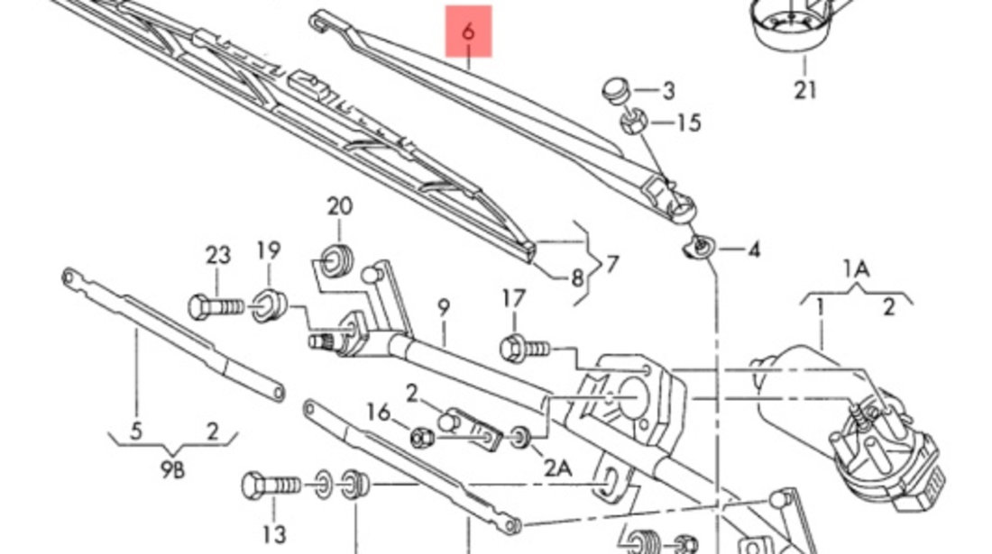 Brat stergator parbriz stanga Audi A3 (8L) Coupe 2003 1.9 TDI OEM 1J1955409A