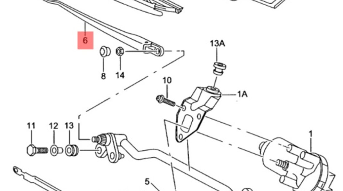 Brat stergator parbriz stanga SEAT IBIZA IV (6L1) [ 2002 - 2009 ] 16V (AUB, BBZ) 74KW|100HP OEM 6L1955409E 6L1 955 409 E