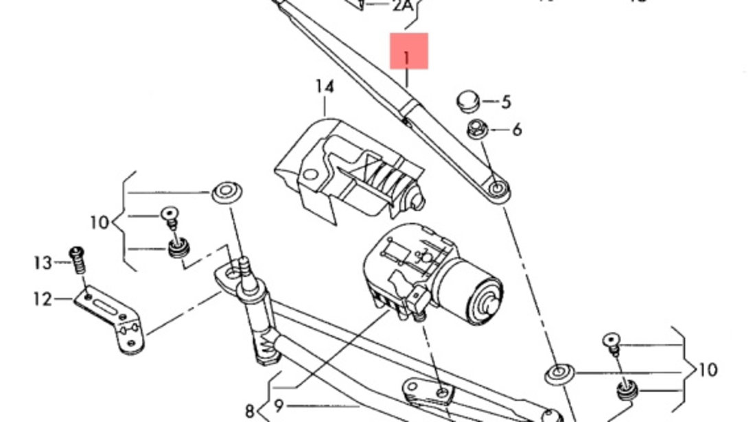 Brat stergator parbriz stanga ​​Volkswagen Passat B7 (365) Variant 2012 2.0 TDI OEM 3C1955409C