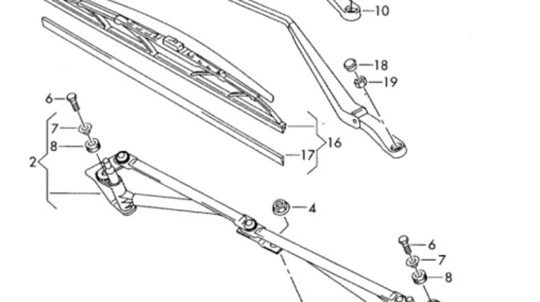 Brat stergator stanga Volkswagen Polo (9N1) Coupe 2001 1.2 6V VOLKSWAGEN POLO (9N_) [ 2001 - 2012 ] OEM 6Q1955409