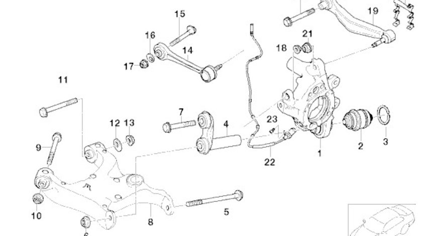 Brat superior cu pivot punte spate spre fata BMW seria 5 E60 FORTUNA LINE 33326777424