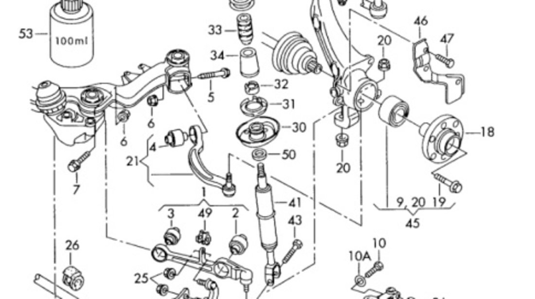 Brat superior dreapta Volkswagen Passat B5.5 1.9 TDI variant 2003 2004 OEM 4B0407515