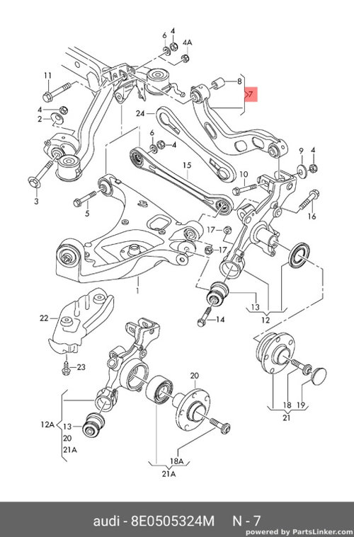 Brat superior punte spate 8E0505323M Audi A4 B6 Break 1.9 TDI 2002 AWX OEM 8E0505324M