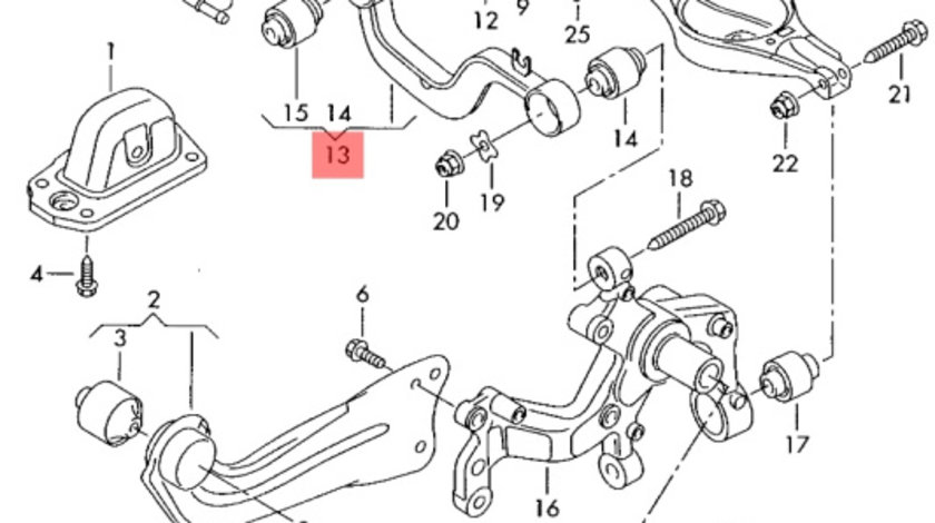 Brat superior punte spate Volkswagen Golf 6 Hatchback 2010 OEM 1K0505323N