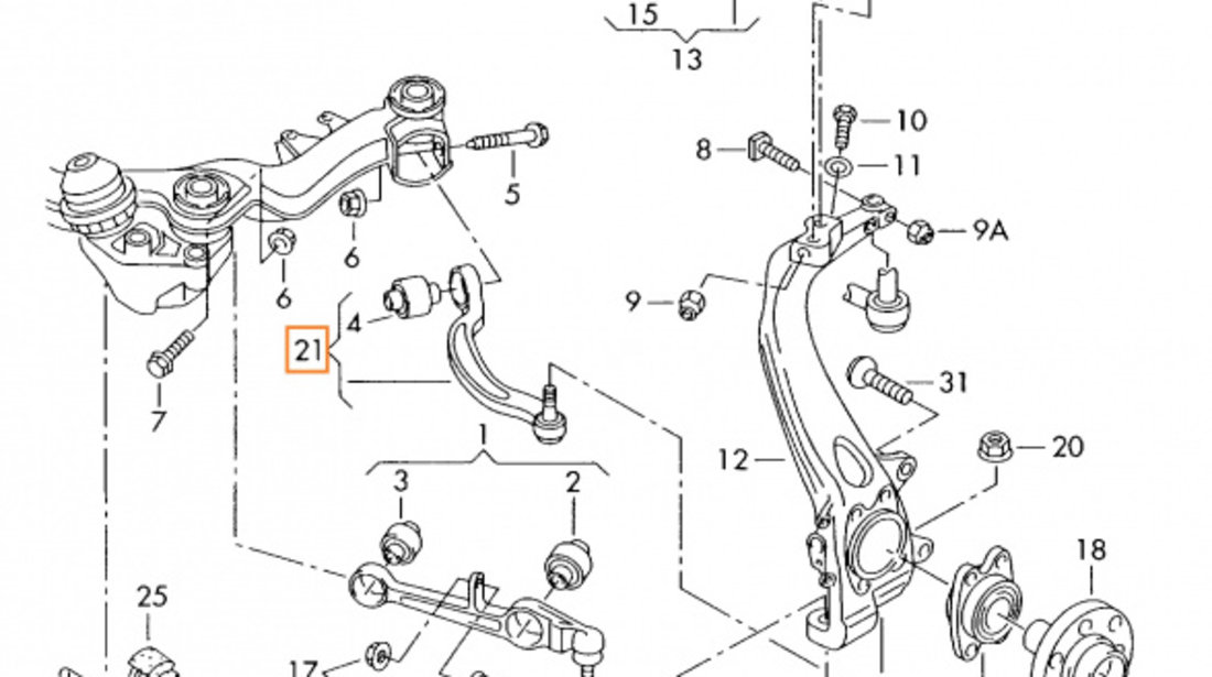 Brat Suspensie Dreapta Am Skoda Superb 1 3U4 2001-2008 8E0407694AG