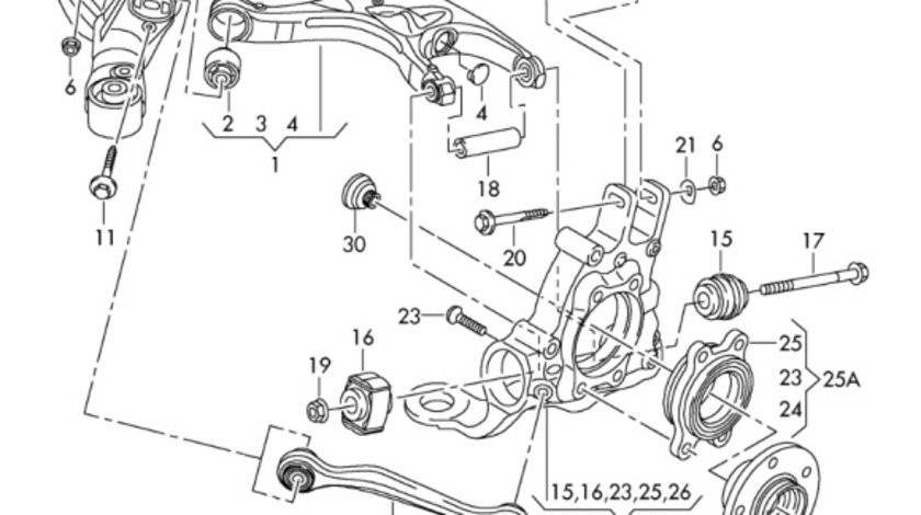 Brat suspensie fuzeta spate Audi A4 B8 2.0 TDI CAG Sedan 2009 OEM 8K0505323F