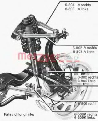 Brat, suspensie roata AUDI A6 (4B2, C5) (1997 - 2005) METZGER 58009318 piesa NOUA