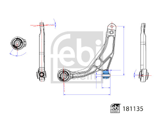 Brat, suspensie roata Axa fata stanga (FE181135 FEBI BILSTEIN) FIAT