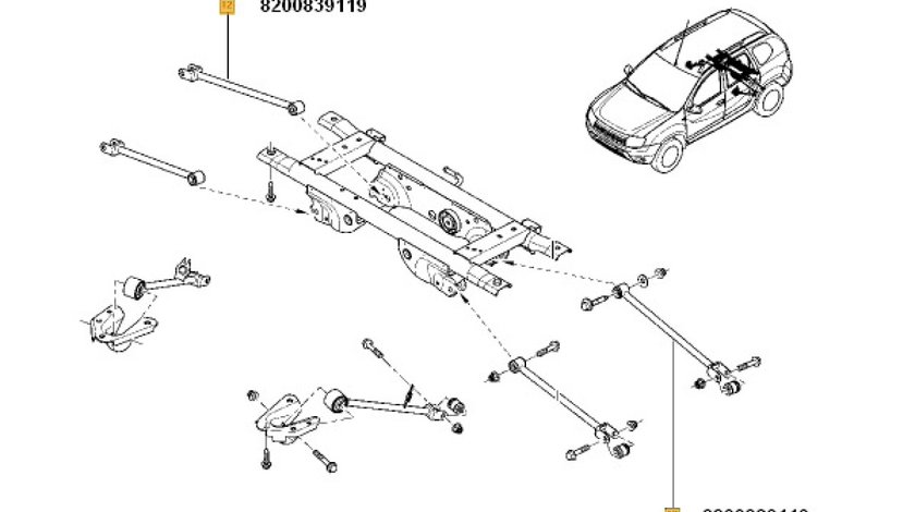 BRAT SUSPENSIE SPATE DUSTER 4x4 RENAULT 8200839119 <br>