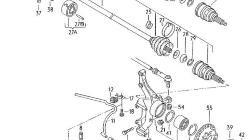 Brat trapez stanga Volkswagen Caddy (9K9) 2000 1.9 SDI OEM 191407151B