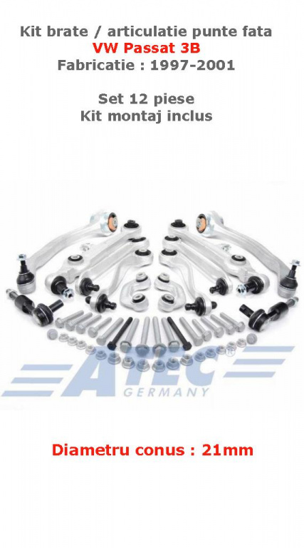 Brate VW PASSAT 3B kit 12 piese (punte fata) - COD VW03BF