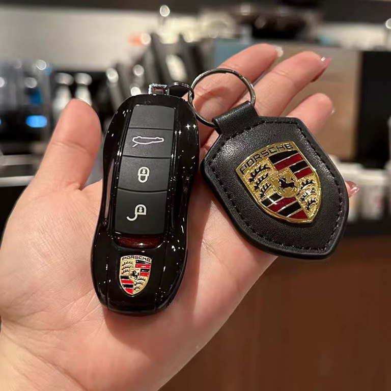 Breloc Cheie Porsche Negru