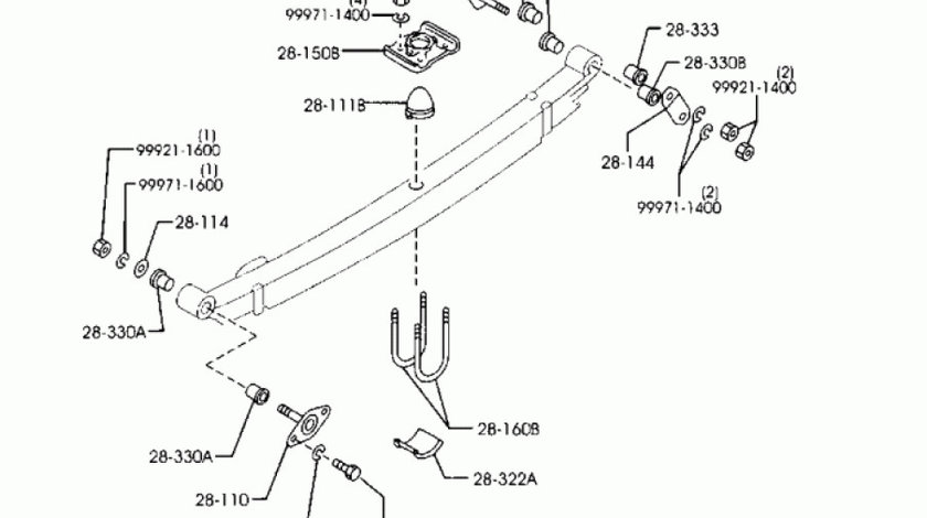 Brida arc lamelar spate Mazda B2500 MAZDA OE UH74-28-L61A