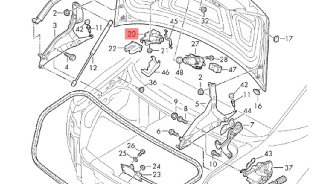 Broasca capota portbagaj Audi A4 B8 2.7 TDI CGK OEM 4F5827505D