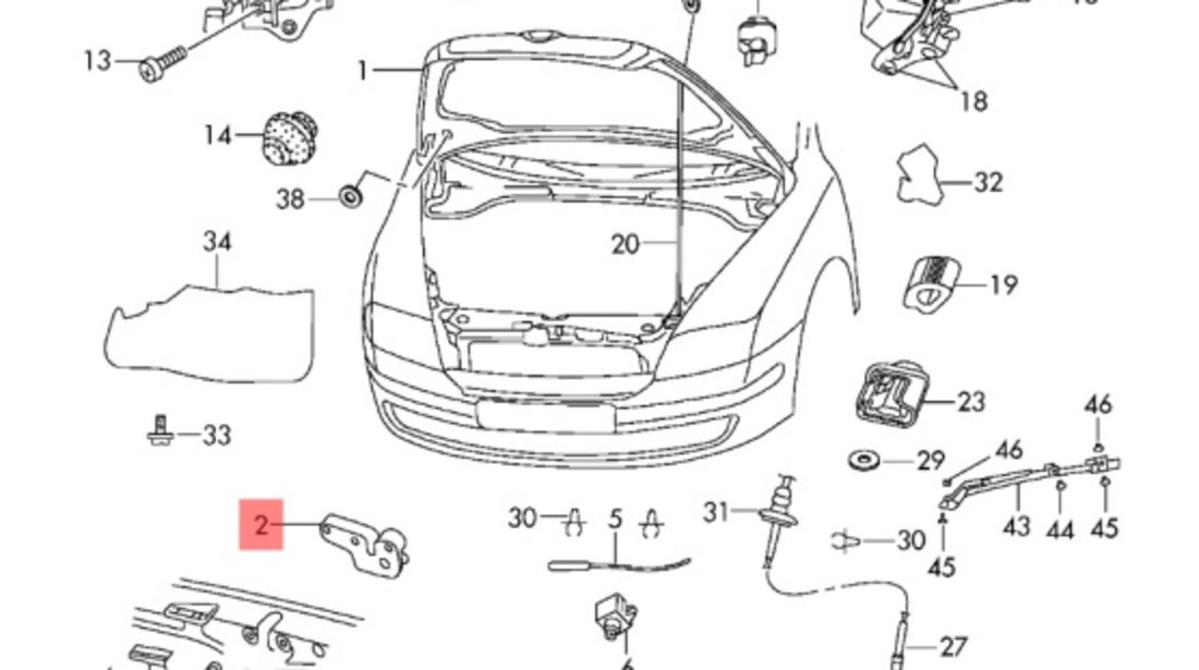 Broasca capota SKODA OCTAVIA [ 1959 - 1971 ] OEM 1Z0823509E