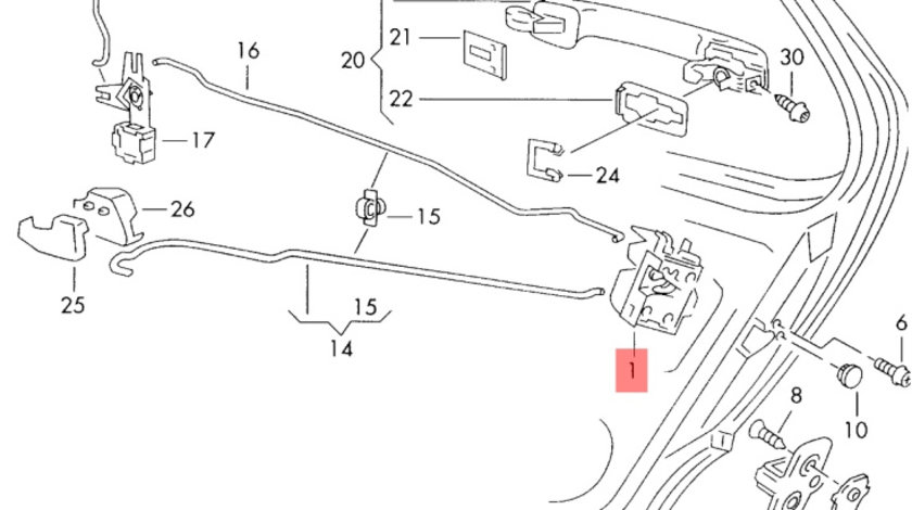 Broasca usa dreapta spate ​Volkswagen Polo (6N2) Hatchback 2001 1.4 16v VOLKSWAGEN POLO (6N2) [ 1999 - 2001 ] OEM 6N4839016C