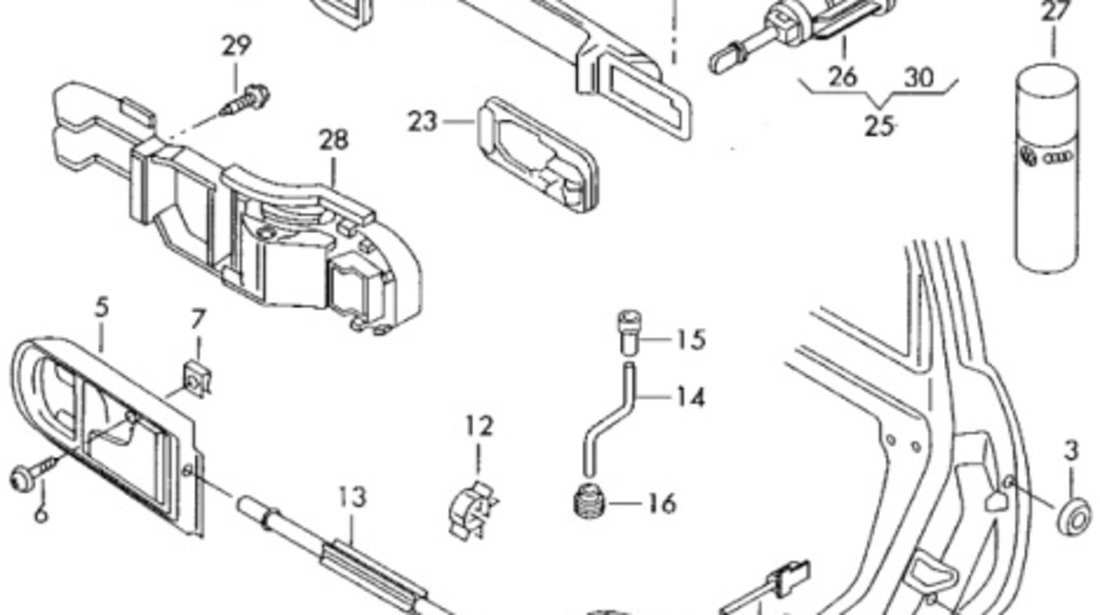 Broasca usa stanga fata Seat Leon (1M1) Hatchback 2006 1.9 TDI SEAT LEON (1M1) [ 1999 - 2006 ] OEM 3B1837015Q