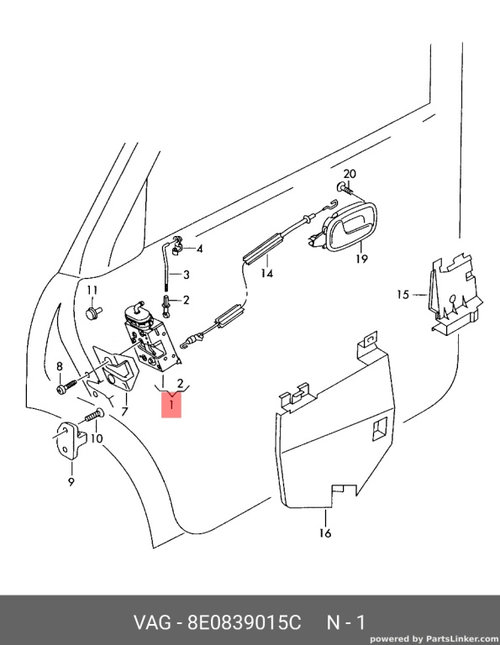Broasca usa stanga spate audi A4 8E 2002 2003 Avant OEM 8E0839015C