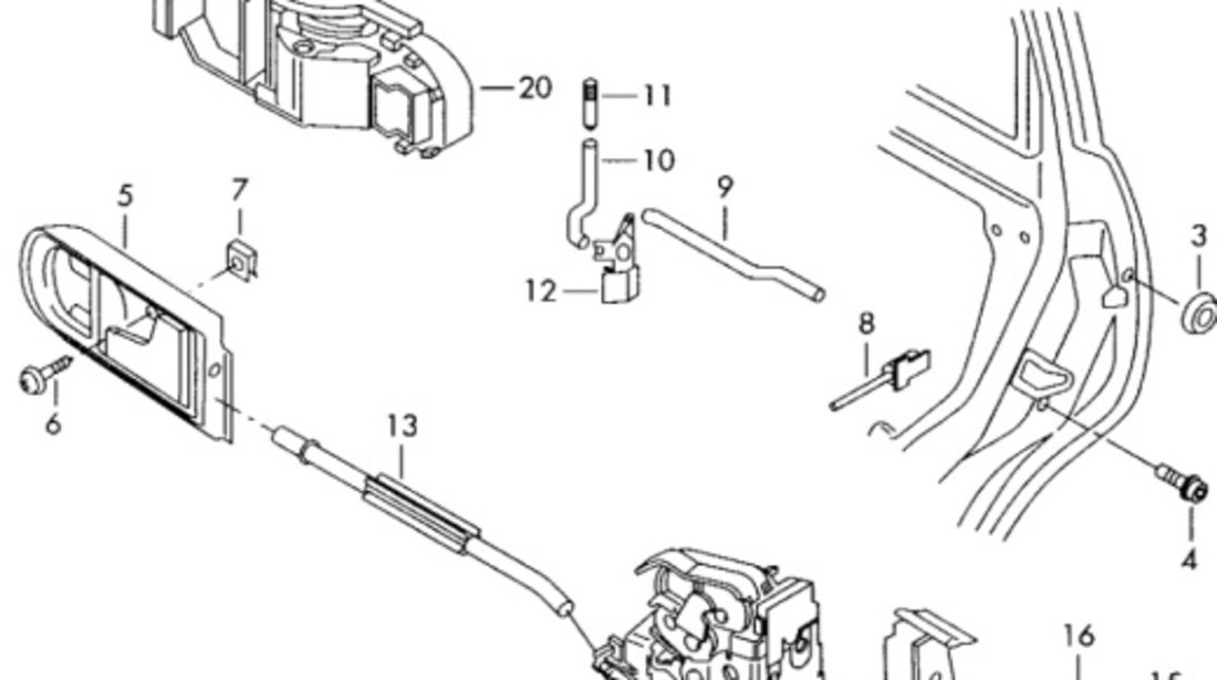 Broasca usa stanga spate Volkswagen Golf 1J 2002 1.9 TDI 110 kw 3B4839015M OEM 3B4839015M