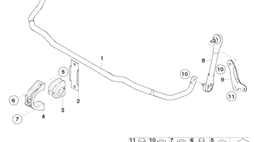 Bucsa bara stabilizatoare punte fata BMW seria 5 E60 FORTUNA LINE 31356761591