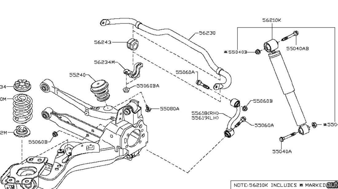 Bucsa bara stabilizatoare punte spate Nissan Qashqai YAMATO 54613-JD17A