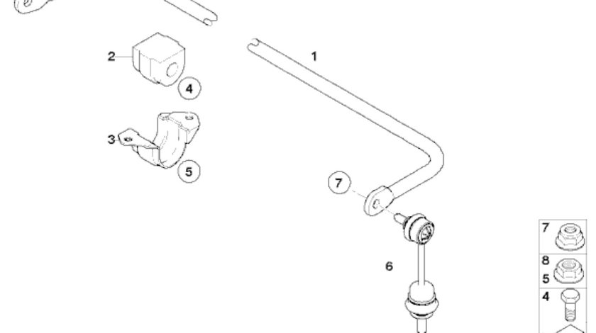 Bucsa bara stabilizatoare spate E 60 BMW OE 33556766510