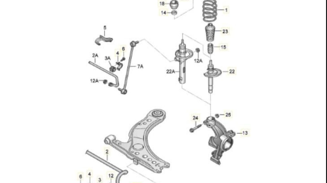 Bucsa bieleta antiruliu fata Volkswagen Golf 4 (1997-2005)[1J1] 1J0 411 327 A