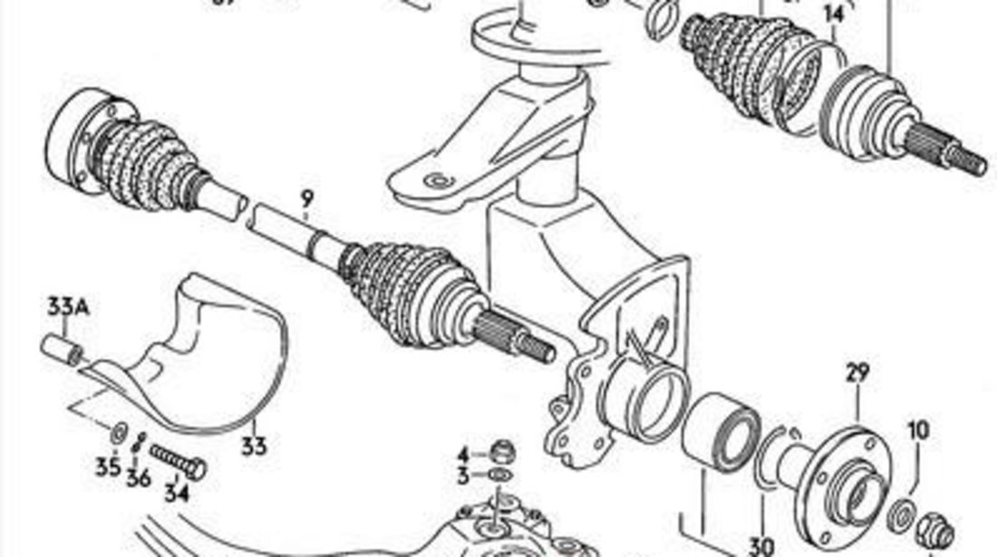 Bucsa brat fata Audi V8 (1988-1994) [44_, 4C_] 431 407 183 A