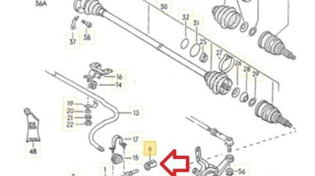 Bucsa brat fata Volkswagen Caddy (1982-1992)[14] 171 407 181 A