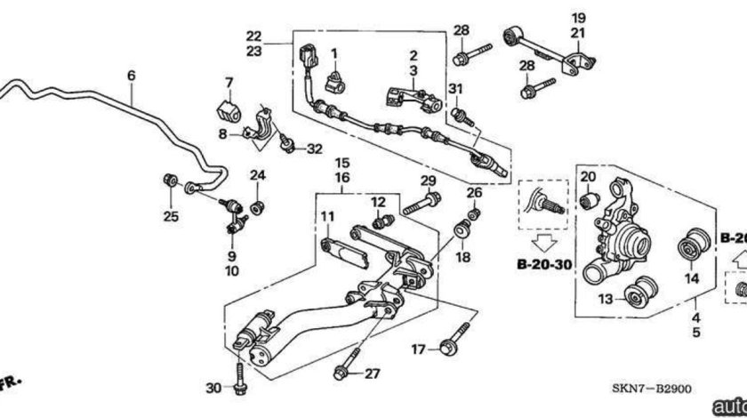 Bucsa brat inferior punte spate Honda CRV II (poz.12) BLUE PRINT 52364S5A004