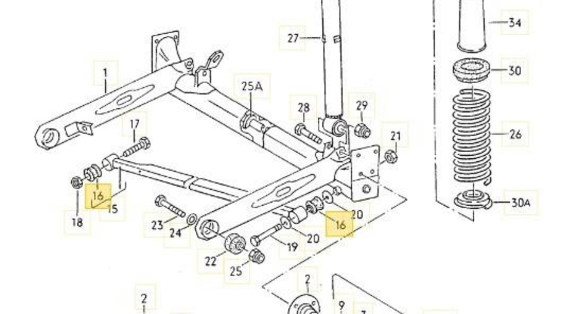 Bucsa brat spate Audi 80 (1978-1986) [81, 85, B2] 431 505 172