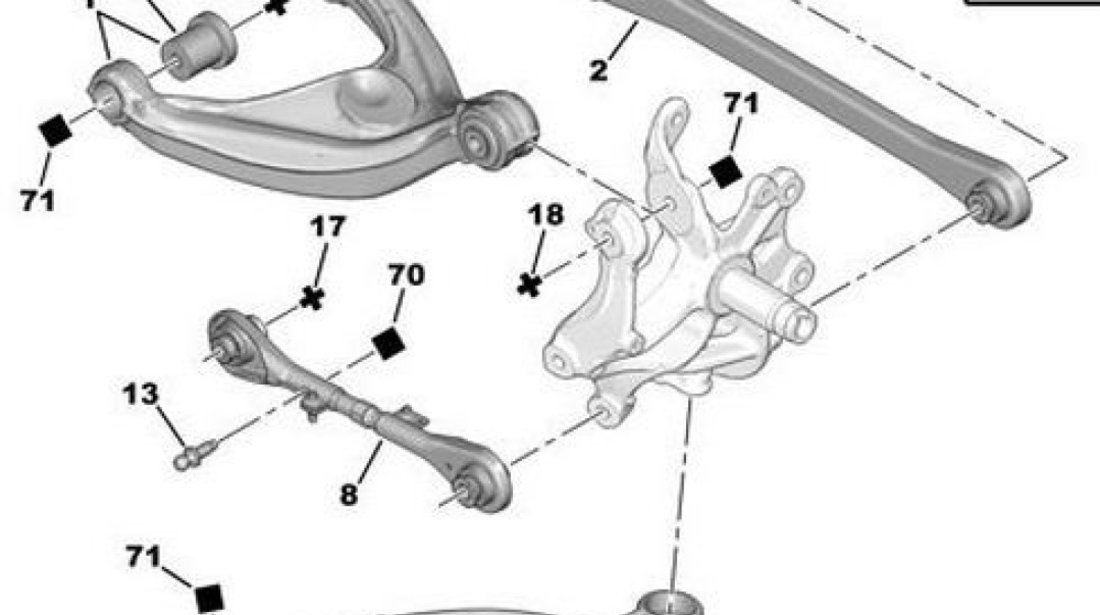 Bucsa brat superior punte spate Peugeot 407 (poz.9) SASIC 5131 C5