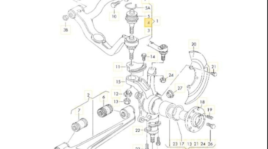 Bucsa brat superior Volkswagen VW TRANSPORTER Mk IV platou / sasiu (70XD) 1990-2003 01700902