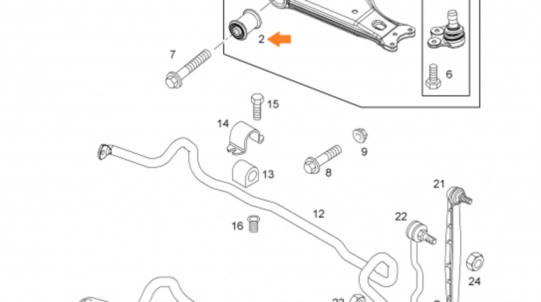 Bucsa Brat Suspensie Fata Delphi Opel Astra H 2004-2009 TD332W