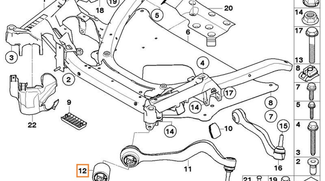 Bucsa Brat Suspensie Fata Trw Bmw Seria 5 E60 2003-2010 JBU798