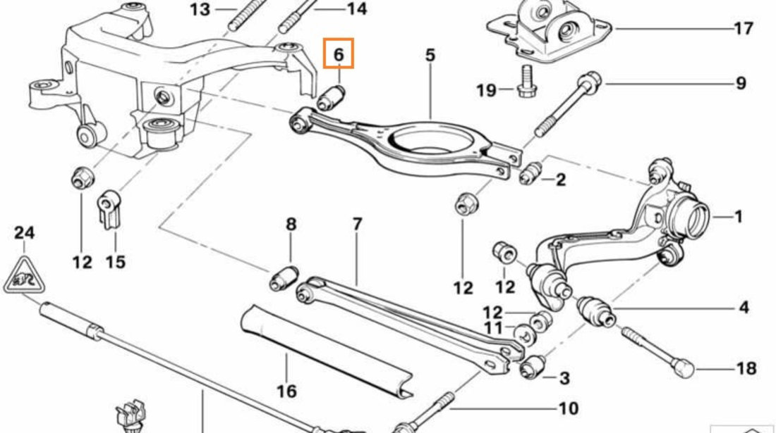 Bucsa Brat Suspensie Spate Lemforder Bmw Seria 3 E36 1990-1998 13205 02