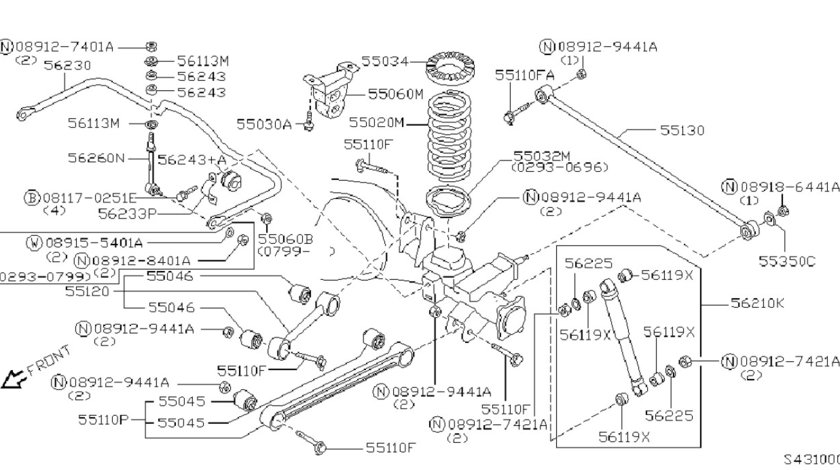 Bucsa brat transversal superior punte spate Nissan Terrano II (poz.55046) YAMATO 550460F000