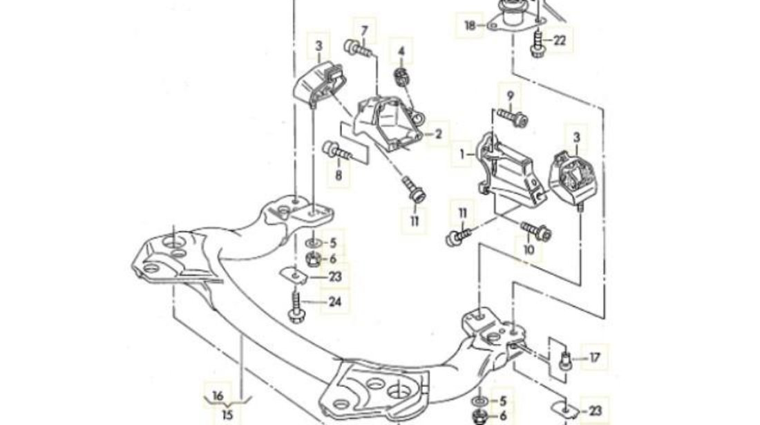 Bucsa cadru motor Audi AUDI A6 (4A, C4) 1994-1997 07609