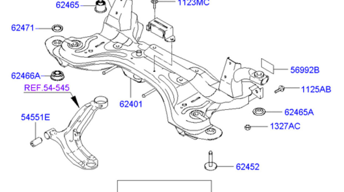 Bucsa cadru motor Hyundai Getz spre spate (poz.62465) HYUNDAY OE 62466-1C000